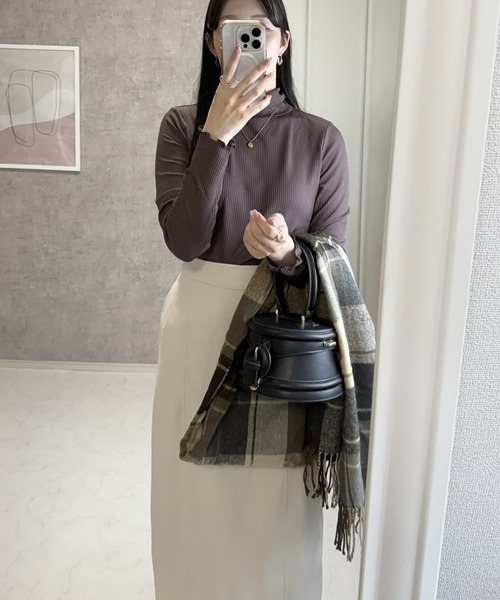 ニッセン（nissen） tシャツ 細リブハイネックカットソートップス