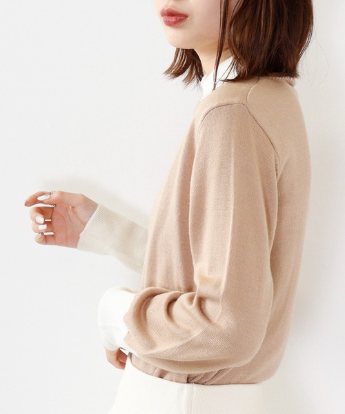 ニット セーター EGLANTINE 衿付き配色ニット レディース EGLANTINE ニット セーター 衿付き配色ニット レディース