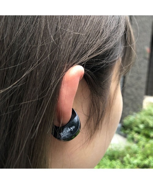 三丁目六番地Tokyo イヤーカフ クリア アクリル サークル イヤーカフ