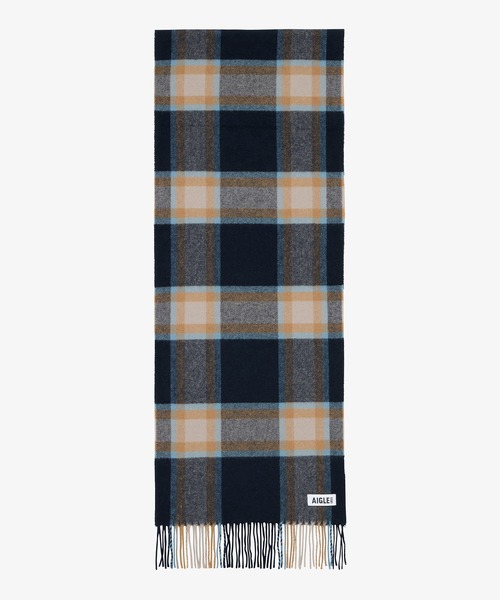 AIGLE（エーグル） マフラー ストール 無地 チェック柄 ウールマフラー