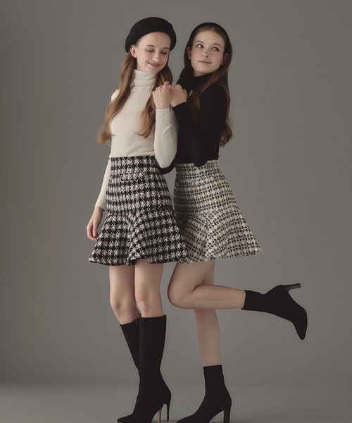 新品未使用 エミリアウィズ Tweed peplum flare skirt Tweed peplum flare skirt | EmiriaWiz公式オンラインストア