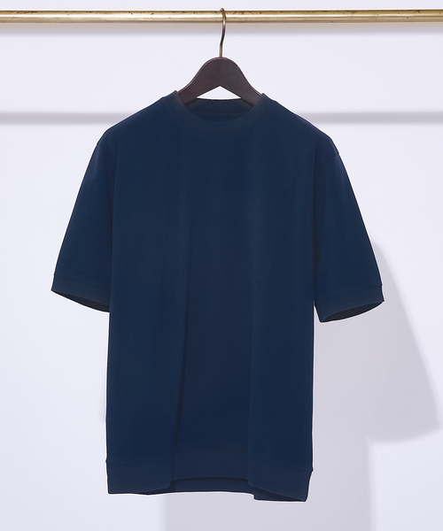 ABAHOUSE GRAY tシャツ 「リブ付」シルケット ポンチ 半袖 Tシャツ