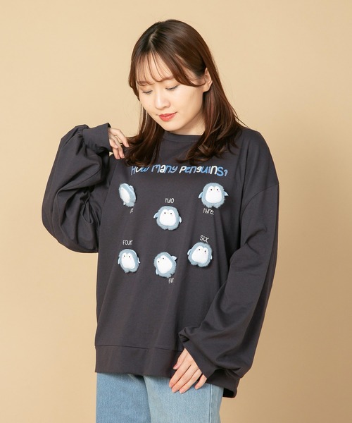 tシャツ 「LIVERY/ライブリー」　クマネコまみロンT　アニマルシリーズ レディース