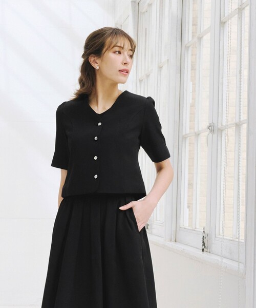 Tiaclasse カーディガン 「大きいサイズ」「洗える」ビジュー
