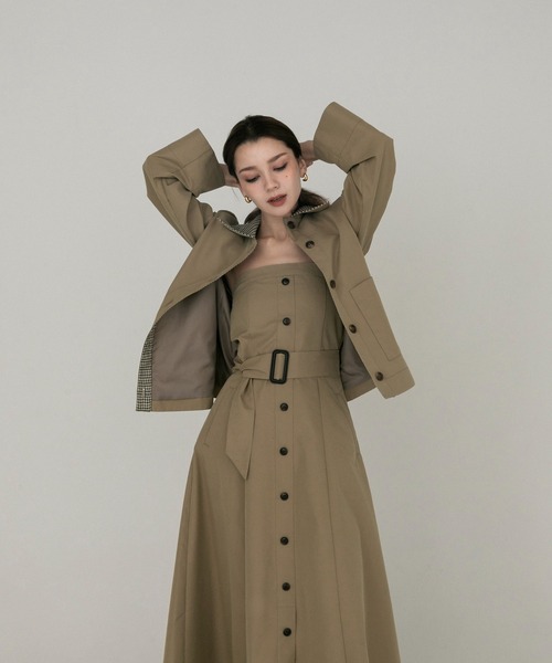 RANCLIC トレンチコート コート checkered collar trench jacket「RC 