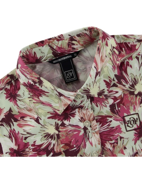 ブラウス シャツ WOMENS ドライフラワープリント 半袖シャツ レディース ZOY ブラウス シャツ WOMENS ドライフラワープリント 半袖シャツ