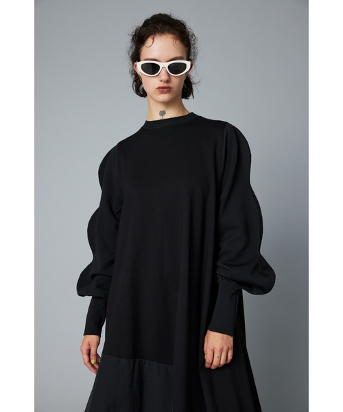 ワンピース Mountain sleeve docking dress マウンテンスリーブ  