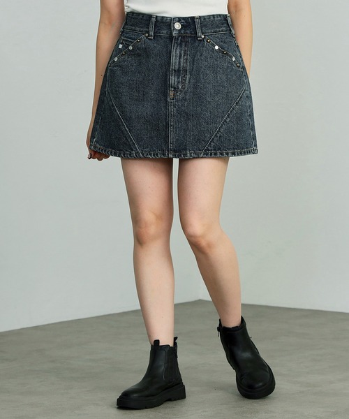 マストアイテム◇デニム Mini Skirt◇CELINE 上品で可愛い》【CELINE】デニムミニスカート ホワイト
