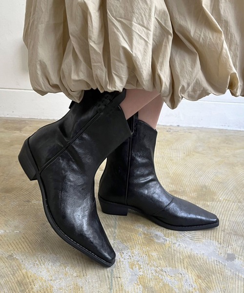 ピエストロ　レザー ウエスタンブーツ 楽天市場】ブーツ メンズ 厚底 サイドジップ ウエスタンブーツ