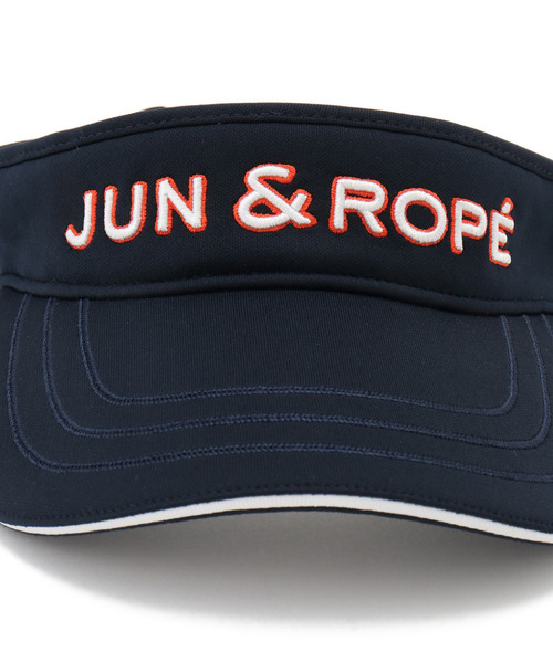 新品❤️緑の刺繍ロゴバイザー JUN&ROPE' サンバイザー 立体刺繍ロゴバイザー レディース