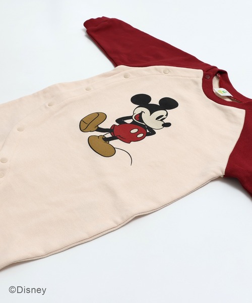 ミッキーマウス柄ロンパース 95cm Disney ベビー服 ロンパース ミッキーマウス 裏毛カバーオール