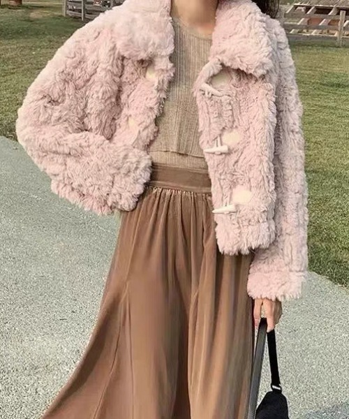 GEMEDA ダッフルコート コート モコモコアウター ダッフルクロップド