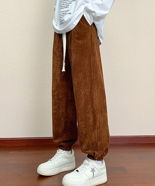 パンツ 無地コーデュロイジョガーパンツ(NEZ) メンズ レディース
