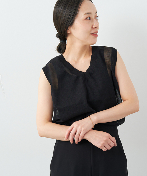 Plage」 Vネックニット - ネイビー レディース : 88148445 : ZOZOTOWN 