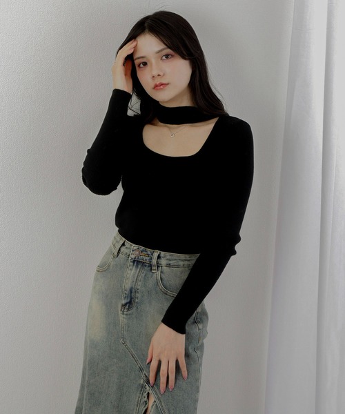M DOLLY ニット セーター choker knit tops/チョーカーニットトップス