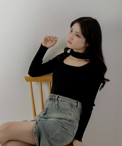 M DOLLY ニット セーター choker knit tops/チョーカーニットトップス