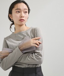 DSC / チュール使いカットソープルオーバー green label relaxing（グリーンレーベルリラクシング） tシャツ ソデ
