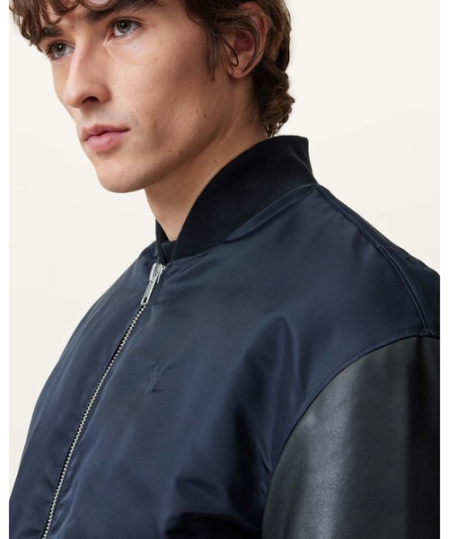 ALLSAINTS（オールセインツ） ma1 ma-1 MYLER LEATHER SLEEVE BOMBER