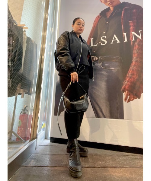 ALLSAINTS（オールセインツ） ma1 ma-1 MYLER LEATHER SLEEVE BOMBER