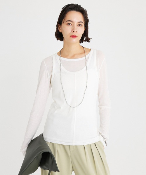 BABYLONＥ　新品　カットソー　ライン綺麗 BABYLONE（バビロン） tシャツ レイヤードカットソー レディース