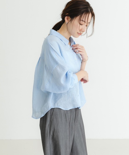 URBAN RESEARCH ブラウス シャツ リネンワイドショートシャツ