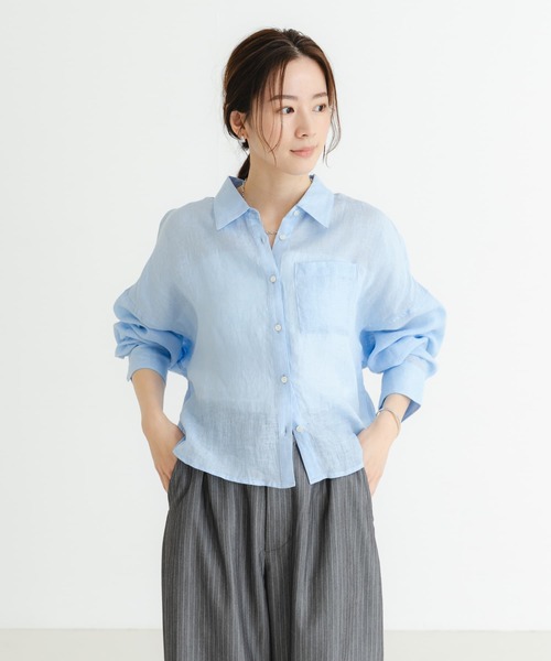 URBAN RESEARCH ブラウス シャツ リネンワイドショートシャツ