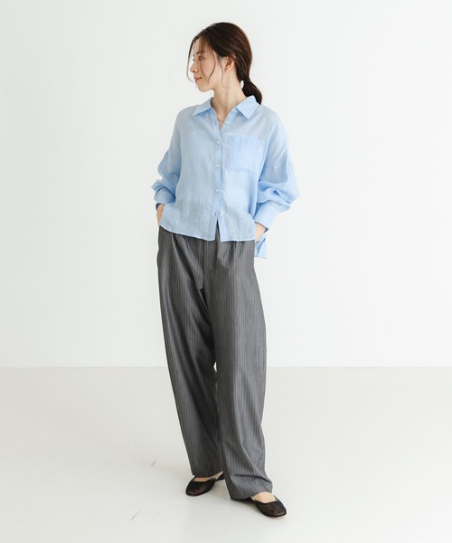 URBAN RESEARCH ブラウス シャツ リネンワイドショートシャツ