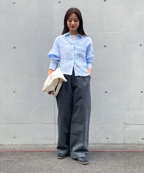 URBAN RESEARCH ブラウス シャツ リネンワイドショートシャツ