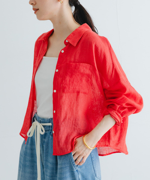 URBAN RESEARCH ブラウス シャツ リネンワイドショートシャツ