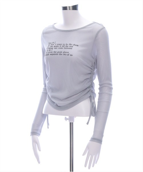 clear tシャツ サイドドロストロゴシアートップス「大人