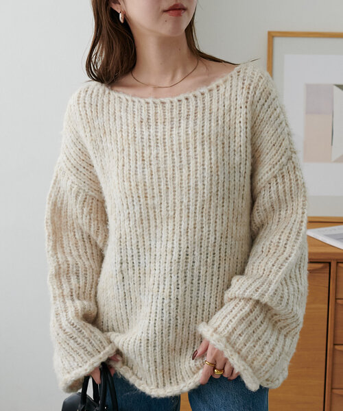 Discoat（ディスコート） 長袖ニット FREE アイボリー レディース