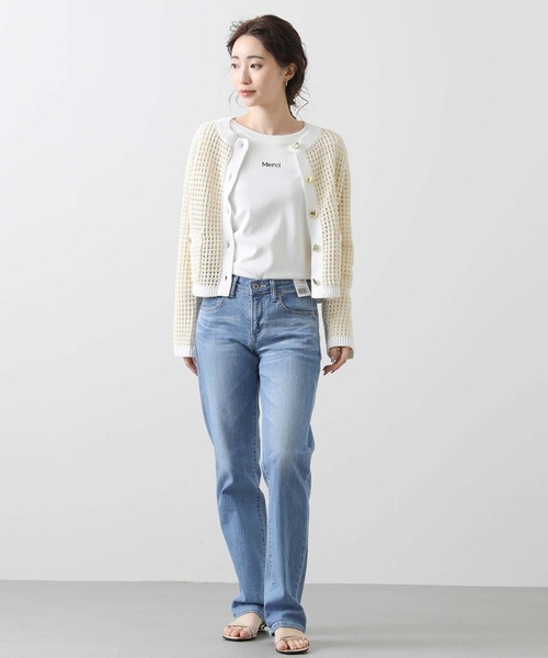 トラッツォドンナ　 半袖カーディガン　新品　レディース Torrazzo Donna カーディガン メッシュバイカラーカーディガン