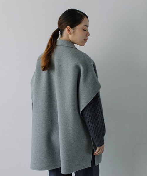 ESTNATION 美品 カシミヤビーバーケープコート グレー ESTNATION 美品 カシミヤビーバーケープコート グレー ESTNATION 美品