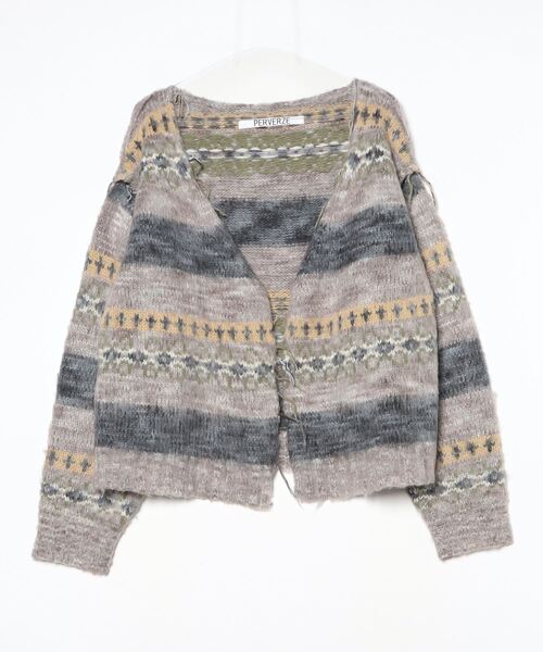 PERVERZE カーディガン　グレー系 PERVERZE ニットカーディガン FREE グレー レディース : ZOZOTOWN