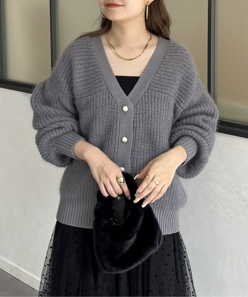 「prose verse」 ニットカーディガン MEDIUM ブラック レディース_画像2