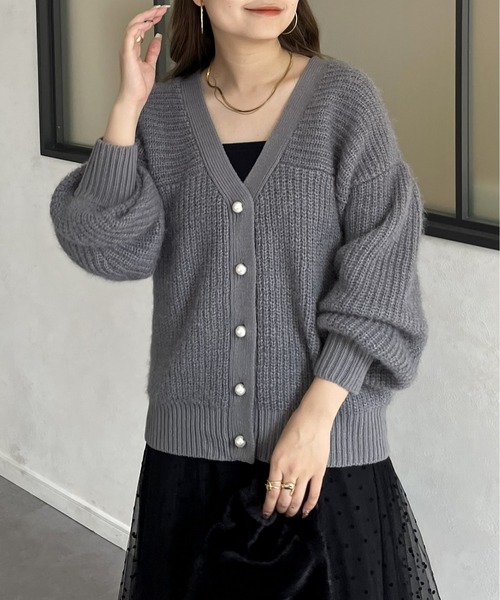 「prose verse」 ニットカーディガン MEDIUM ブラック レディース_画像4