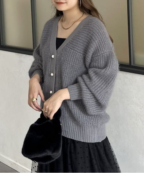 「prose verse」 ニットカーディガン MEDIUM ブラック レディース_画像7