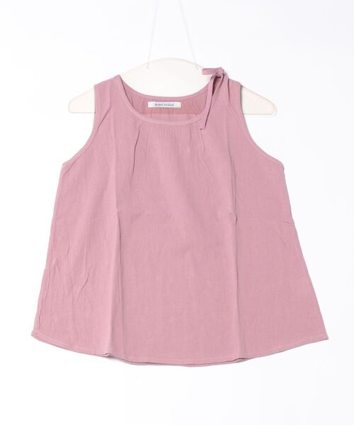 BLANC FICELLE タンクトップ ノースリーブ ショルダーリボン
