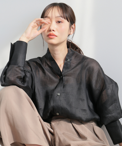 「journal standard L'essage」 長袖ブラウス FREE ブラック レディース journal standard L'essage 「journal L'essage」 長袖ブラウス