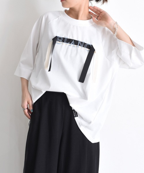 テープロゴ エンブロヘム タックラグランTシャツ Eimee Law