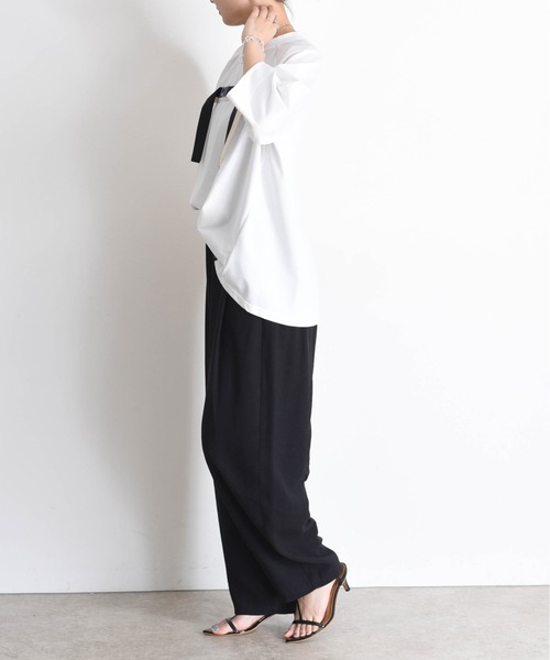 Eimee Law tシャツ テープロゴ エンブロヘム タックラグランT