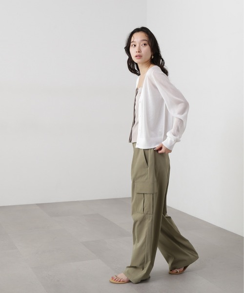 N.Natural Beauty Basic カーディガン シアーVネックフォルム
