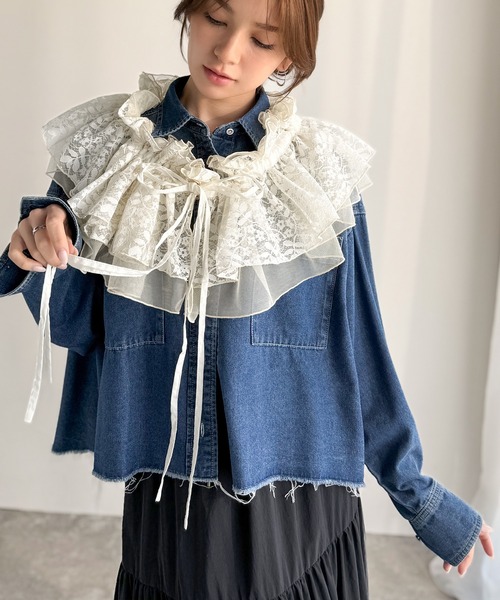 つけ襟 付け襟 「mily bilet」1つで何通りも♪わたしだけのかわいいを！マルチウェイフリルレースストラップ | mily bilet | 20