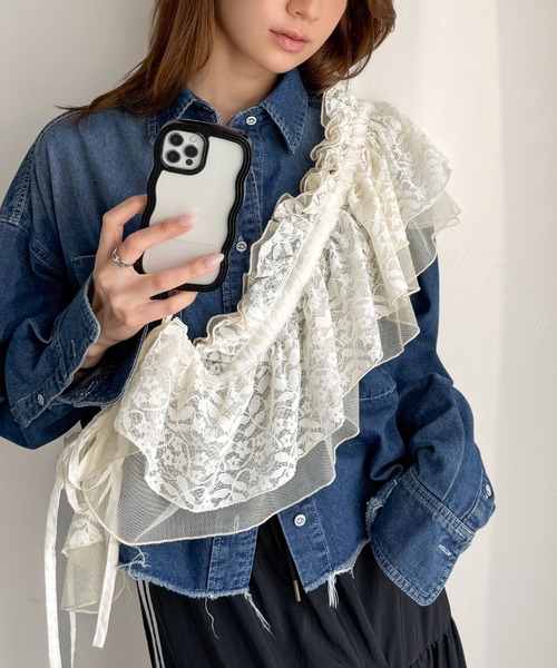 つけ襟 付け襟 「mily bilet」1つで何通りも♪わたしだけのかわいいを！マルチウェイフリルレースストラップ | mily bilet | 19