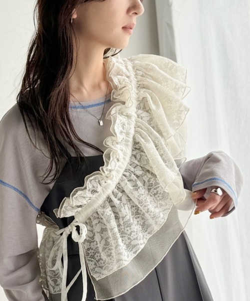 つけ襟 付け襟 「mily bilet」1つで何通りも♪わたしだけのかわいいを！マルチウェイフリルレースストラップ | mily bilet | 18