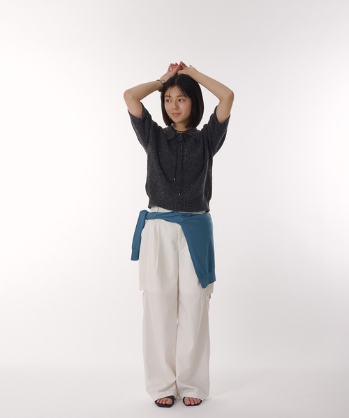 MUHET ポロシャツ ポロ glitter polo knit / グリッターポロ