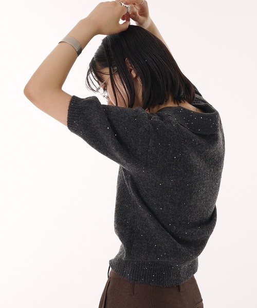 MUHET ポロシャツ ポロ glitter polo knit / グリッターポロ