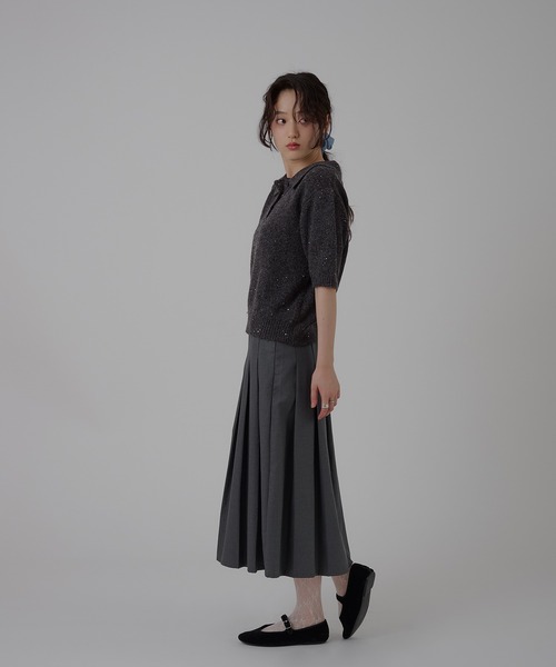 MUHET ポロシャツ ポロ glitter polo knit / グリッターポロ