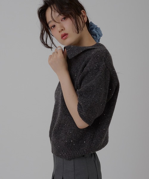 ORIMI グリッターニットポロ ORIMI グリッターニットポロ 24ss サイズ2 - メルカリ