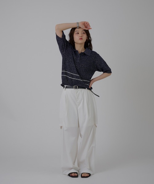 MUHET（ミュエータ） ポロシャツ ポロ glitter polo knit / グリッター